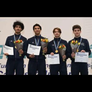 Anas médaillé d'or avec ses coéquipiers de l'équipe de France aux championnats d'Europe
