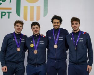 Rafael et Constant en bronze avec leur coéquipiers de l'équipe de France © Photo: Augusto Bizzi